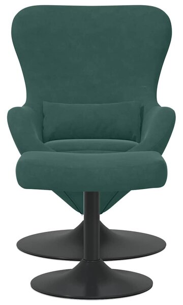 VidaXL Tojásfotel 2 pcs Sötétzöld 63 x 73 x 90 cm Bársony