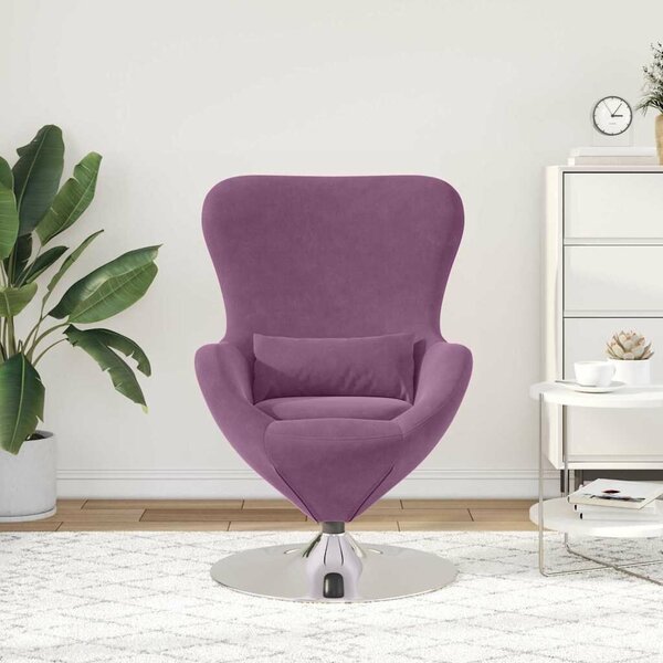VidaXL Tojásfotel Lila 63 x 73 x 90 cm Bársony
