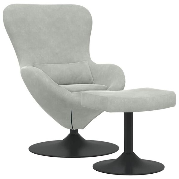 VidaXL Tojásfotel 2 pcs Világosszürke 63 x 73 x 90 cm Bársony