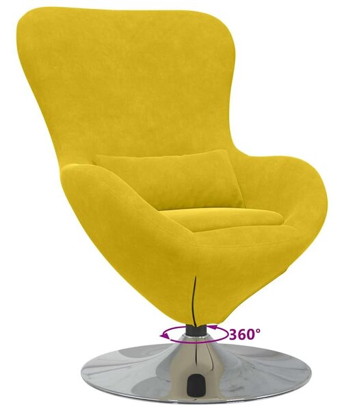 VidaXL Tojásfotel Sárga 63 x 73 x 90 cm Bársony