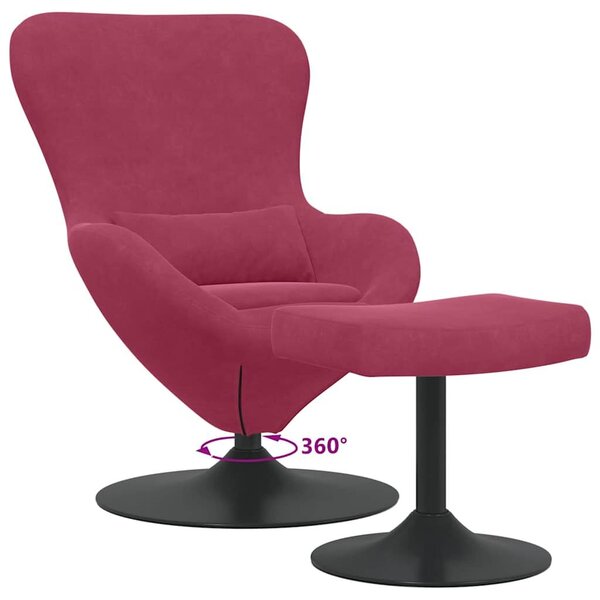 VidaXL Tojásfotel 2 pcs bordó 63 x 73 x 90 cm Bársony