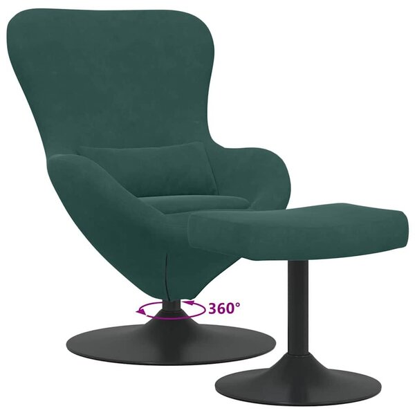 VidaXL Tojásfotel 2 pcs Sötétzöld 63 x 73 x 90 cm Bársony