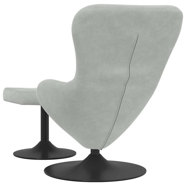 VidaXL Tojásfotel 2 pcs Világosszürke 63 x 73 x 90 cm Bársony
