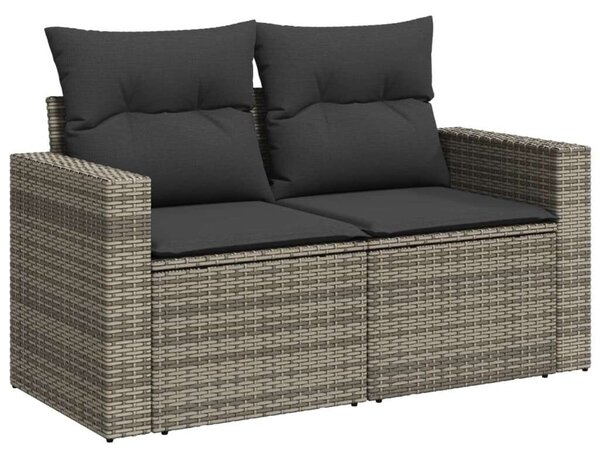 Polyrattan Kerti Ülőgarnitúra - 10 részes - Szürke