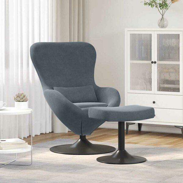 VidaXL Tojásfotel 2 pcs Sötétszürke 63 x 73 x 90 cm Bársony