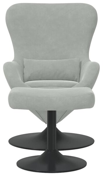VidaXL Tojásfotel 2 pcs Világosszürke 63 x 73 x 90 cm Bársony