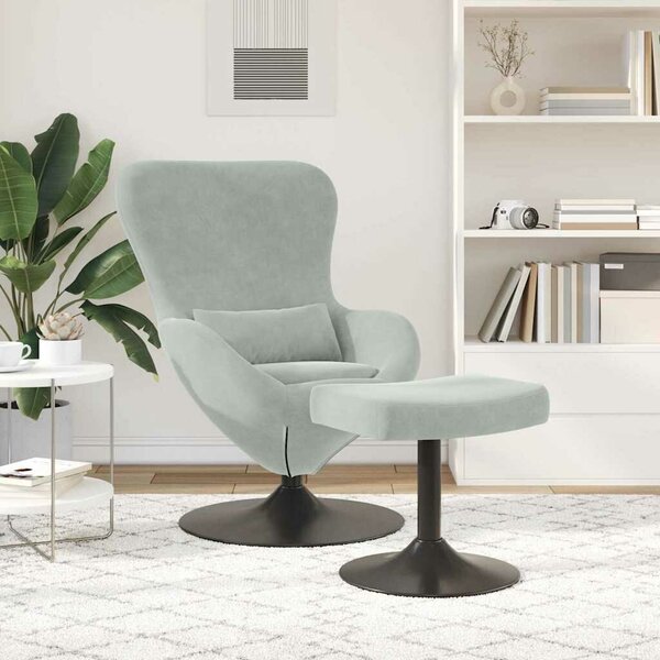 VidaXL Tojásfotel 2 pcs Világosszürke 63 x 73 x 90 cm Bársony