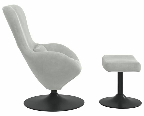 VidaXL Tojásfotel 2 pcs Világosszürke 63 x 73 x 90 cm Bársony