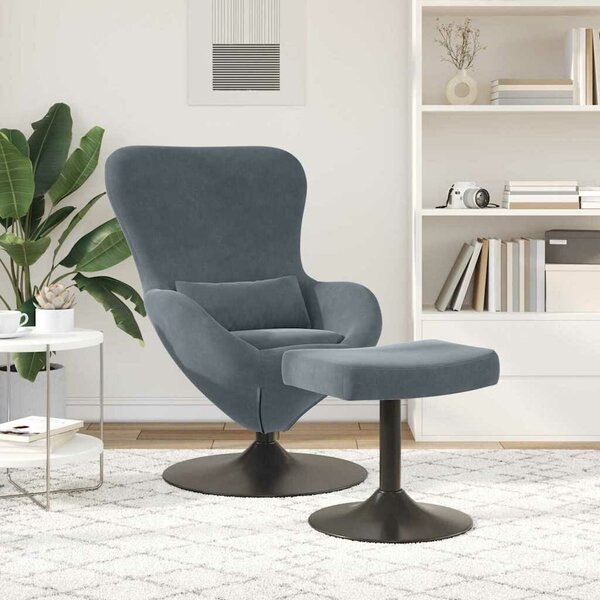 VidaXL Tojásfotel 2 pcs Sötétszürke 63 x 73 x 90 cm Bársony