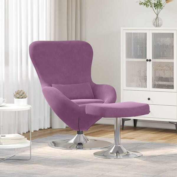 VidaXL Tojásfotel 2 pcs Lila 63 x 73 x 90 cm Bársony
