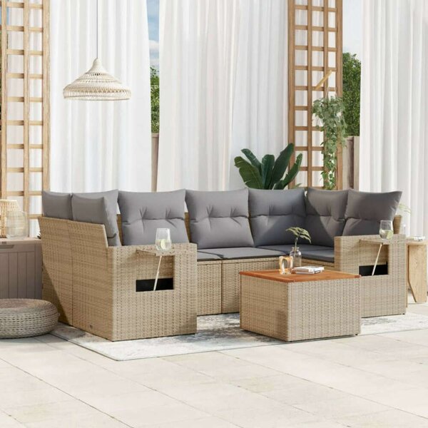 VidaXL Polyrattan Kerti Ülőgarnitúra - 7 részes