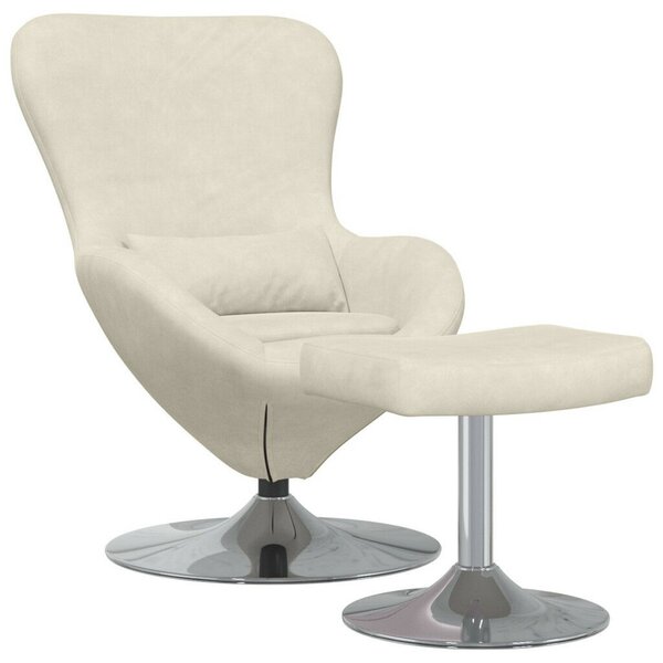 VidaXL Tojásfotel 2 pcs Krém 63 x 73 x 90 cm Bársony