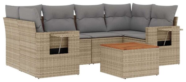 VidaXL Polyrattan Kerti Ülőgarnitúra - 7 részes