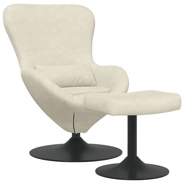 VidaXL Tojásfotel 2 pcs Krém 63 x 73 x 90 cm Bársony