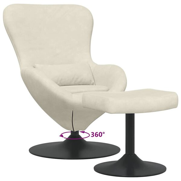 VidaXL Tojásfotel 2 pcs Krém 63 x 73 x 90 cm Bársony