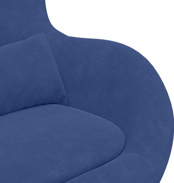 VidaXL Tojásfotel Rendőrségi kék Bársony