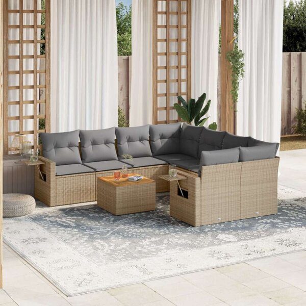 VidaXL Polyrattan Kerti Ülőgarnitúra - 9 részes