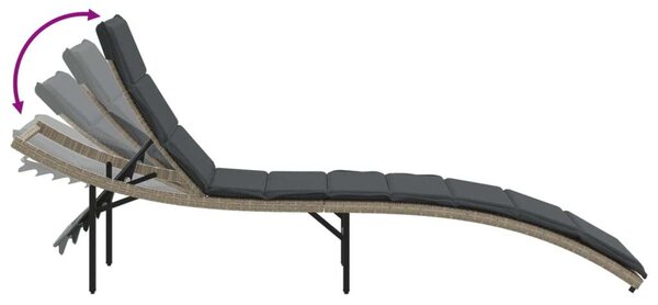 VidaXL Napozóágy - Polyrattan - 199 cm