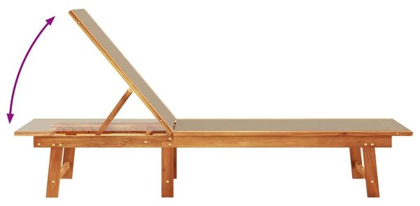 VidaXL Akácfa Napozóágy - Textilén - 200x66cm