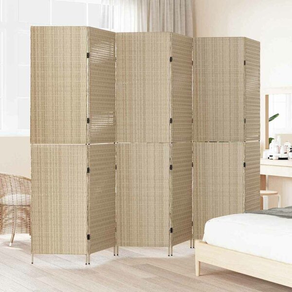 VidaXL Szobaelválasztó Bézs 292 x 180 cm polirattan