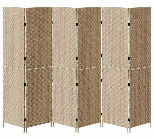 VidaXL Szobaelválasztó Bézs 292 x 180 cm polirattan