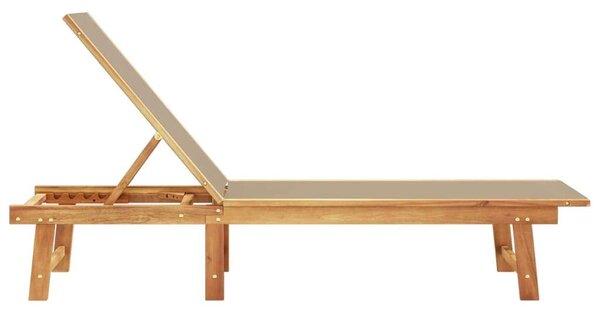 VidaXL Akácfa Napozóágy - Textilén - 200x66cm