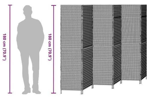 VidaXL Szobaelválasztó Bézs 292 x 180 cm polirattan