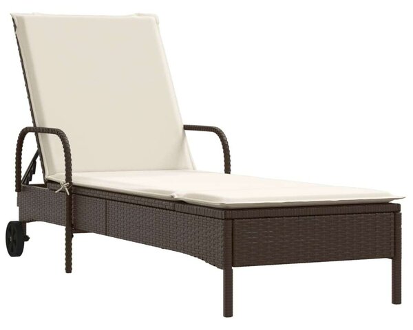 VidaXL Napozóágy - Polyrattan - Barna - 200cm