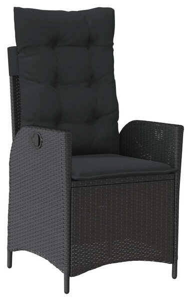 VidaXL - 7 Részes Kerti Étkezőgarnitúra - Polyrattan - Fekete