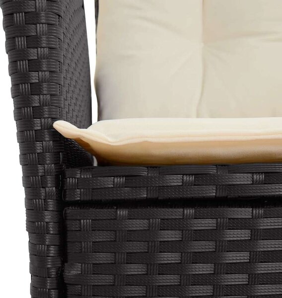 VidaXL - 5 Részes Kerti Étkezőgarnitúra - Polyrattan - Fekete