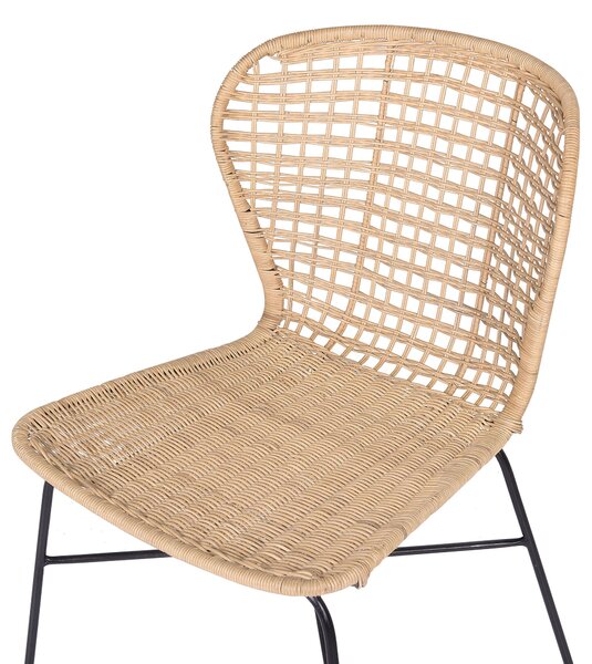Étkezőszék kétdarabos szettben ELFROS Rattan Természetes