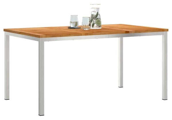 VidaXL Kültéri Étkezőasztal Barna 150 x 90 x 75 cm Tömör tíkfa