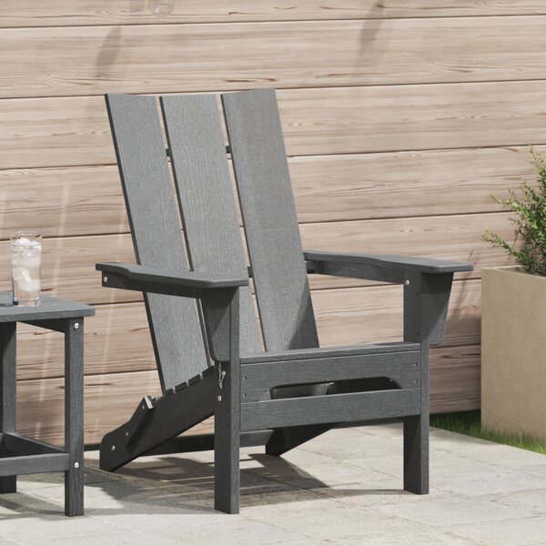 VidaXL Összecsukható Adirondack szék Világosszürke 74.5x80.5x90 cm HDPE
