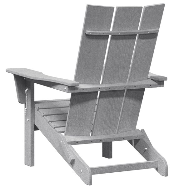 VidaXL Összecsukható Adirondack szék Világosszürke 74.5x80.5x90 cm HDPE