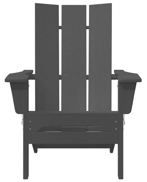 VidaXL összecsukható Adirondack szék fekete 74,5x80,5x90 cm HDPE
