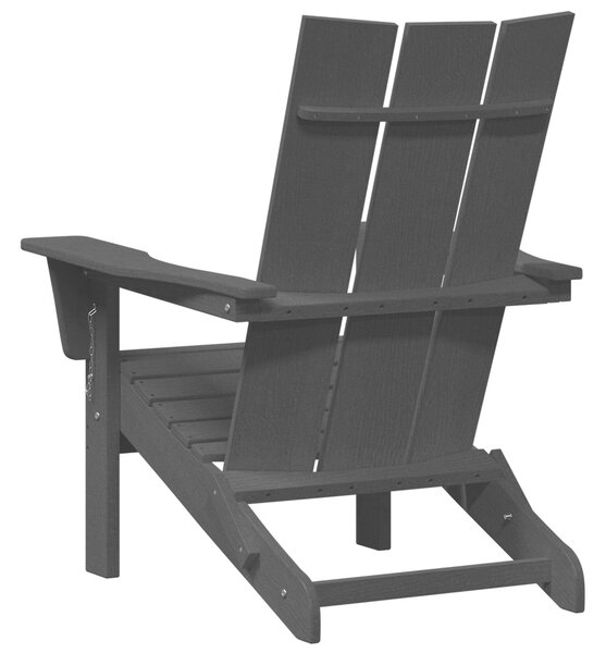 VidaXL összecsukható Adirondack szék fekete 74,5x80,5x90 cm HDPE