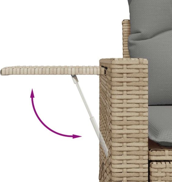 VidaXL 9-részes bézs polyrattan kerti ülőgarnitúra párnákkal