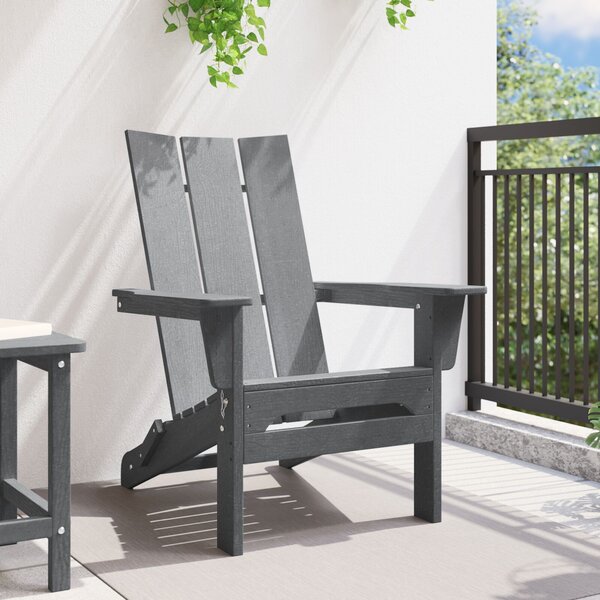 VidaXL Összecsukható Adirondack szék Világosszürke 74.5x80.5x90 cm HDPE