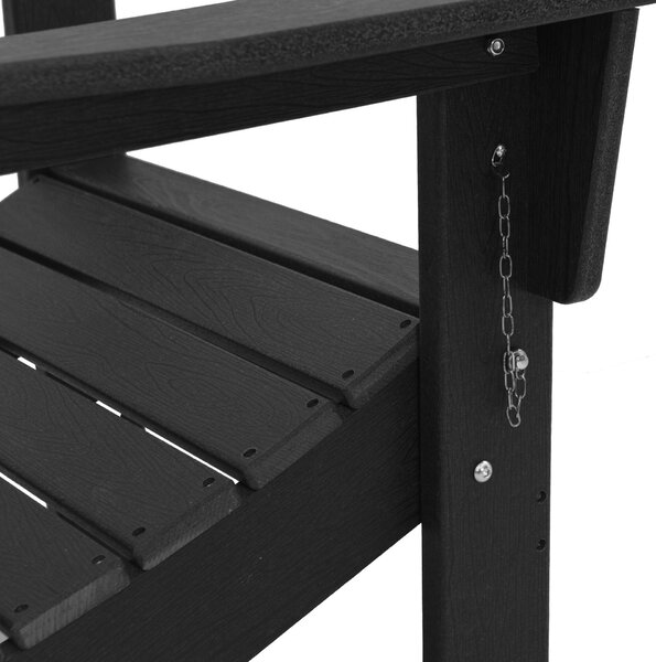 VidaXL összecsukható Adirondack szék fekete 74,5x80,5x90 cm HDPE