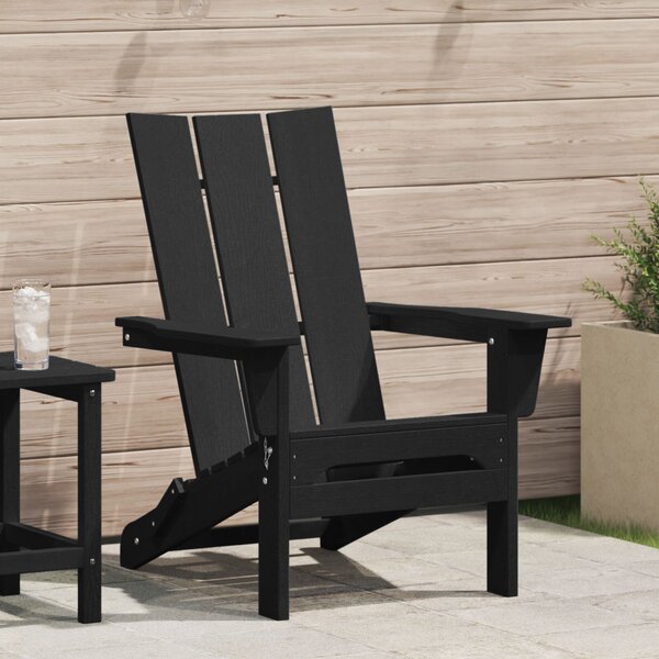 VidaXL összecsukható Adirondack szék fekete 74,5x80,5x90 cm HDPE