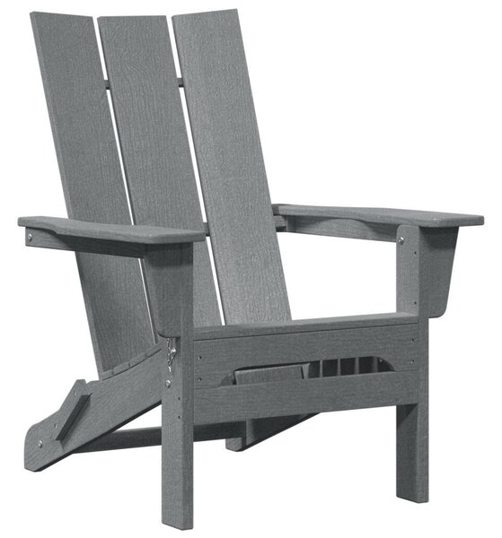VidaXL Összecsukható Adirondack szék Világosszürke 74.5x80.5x90 cm HDPE
