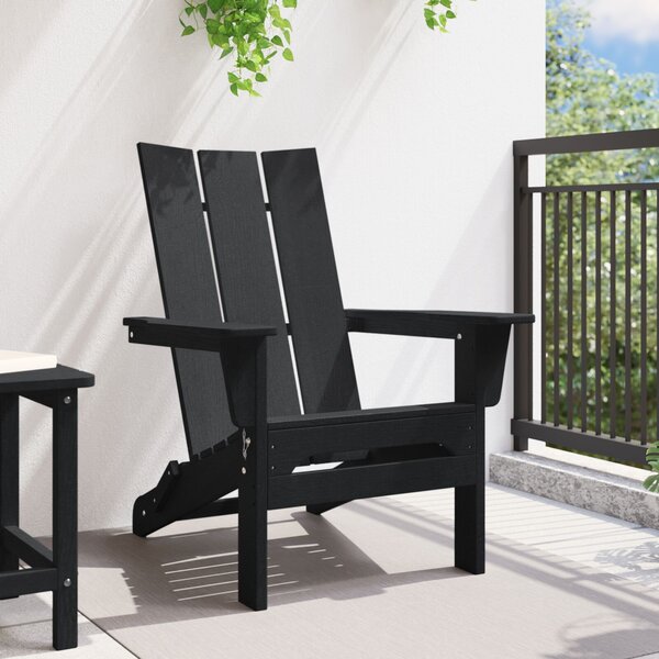 VidaXL összecsukható Adirondack szék fekete 74,5x80,5x90 cm HDPE