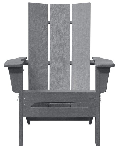 VidaXL Összecsukható Adirondack szék Világosszürke 74.5x80.5x90 cm HDPE