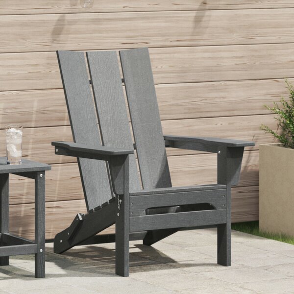VidaXL Összecsukható Adirondack szék Világosszürke 74.5x80.5x90 cm HDPE