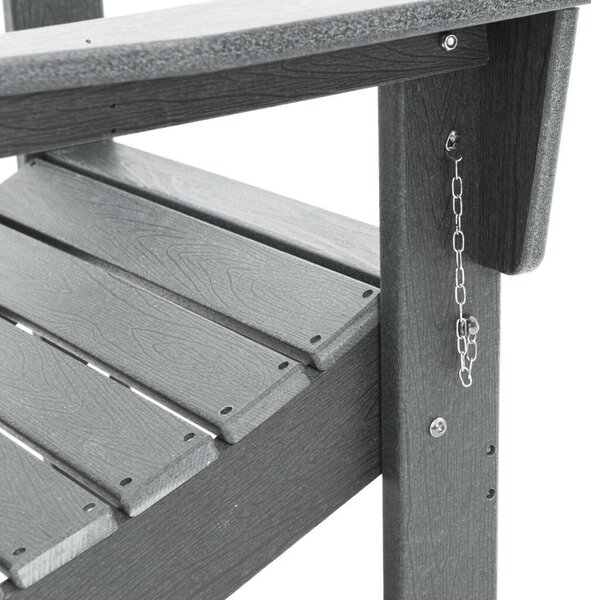 VidaXL Összecsukható Adirondack szék Világosszürke 74.5x80.5x90 cm HDPE