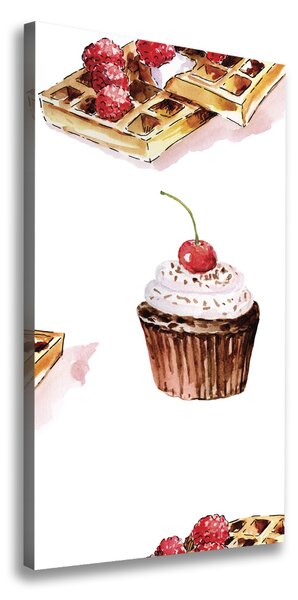 Feszített vászonkép Muffin és gofri