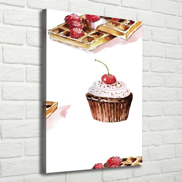 Feszített vászonkép Muffin és gofri