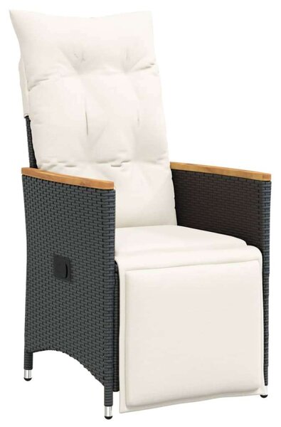 VidaXL 5 Részes Kerti Étkezőgarnitúra - Fekete Polyrattan