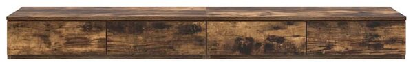 VidaXL Ágyfiókok fiókkal Füstölt tölgy 160 x 36.5 x 16.5 cm Faanyag