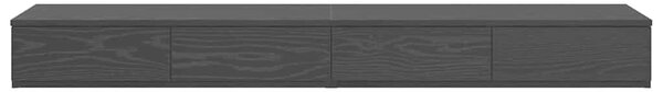 VidaXL Ágyfiókok fiókkal Musta tammi 160 x 36.5 x 16.5 cm Faanyag